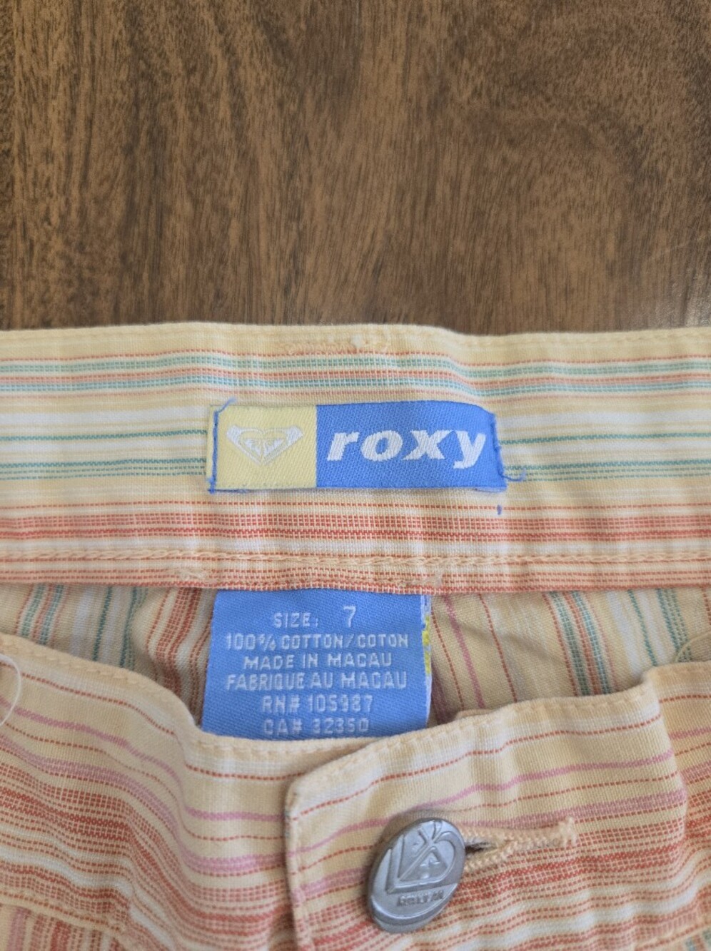 Roxy Girls' Striped Cotton Pants - Peach Multi